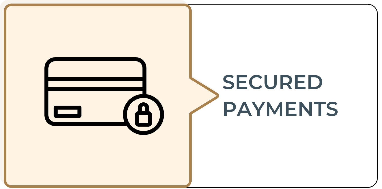 a card with a lock and a white speech bubble