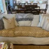 Handmade Mustard Floral Kantha Quilt Cotton Block Print Bedspread Throw