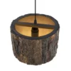 Rustic Wood Pendant Lamp Handmade Log Ceiling Light Fixture