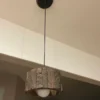 Rustic Wood Pendant Lamp Handmade Log Ceiling Light Fixture