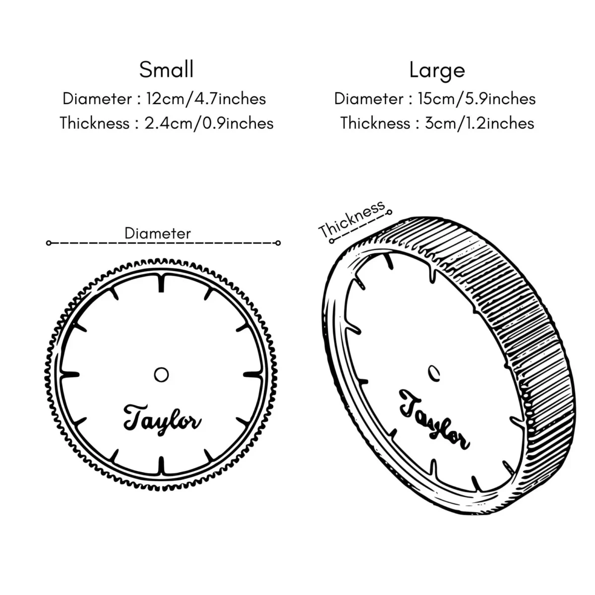 Personalized 3D Printed Pink Table Clock Gift