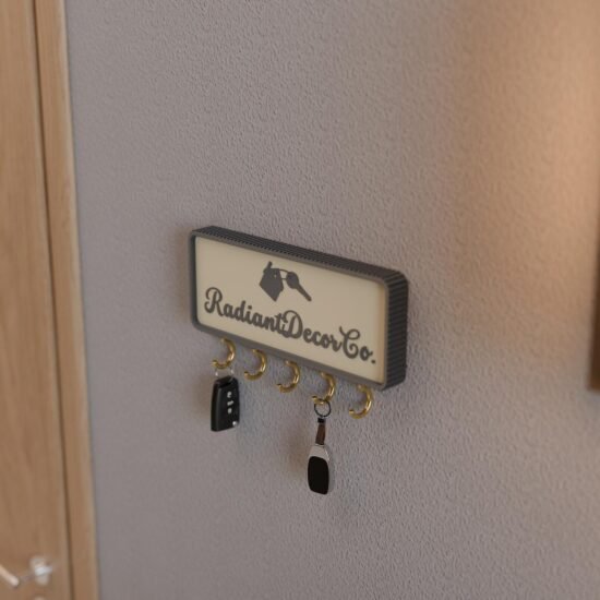 Modern 3D Printed Key Holder Wall Mounted Organizer Hooks