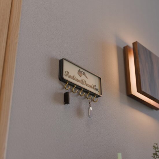 Modern 3D Printed Key Holder Wall Mounted Organizer Hooks