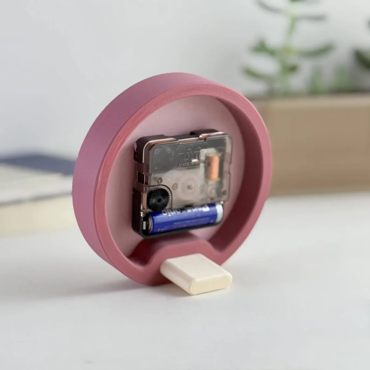 Personalized 3D Printed Pink Table Clock Gift