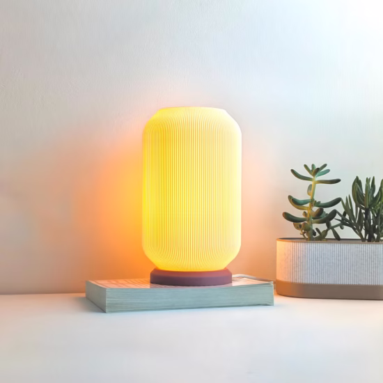 Minimalist 3D Printed Table Lamp Modern Bedside