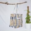 gray tote bag