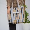 gray tote bag