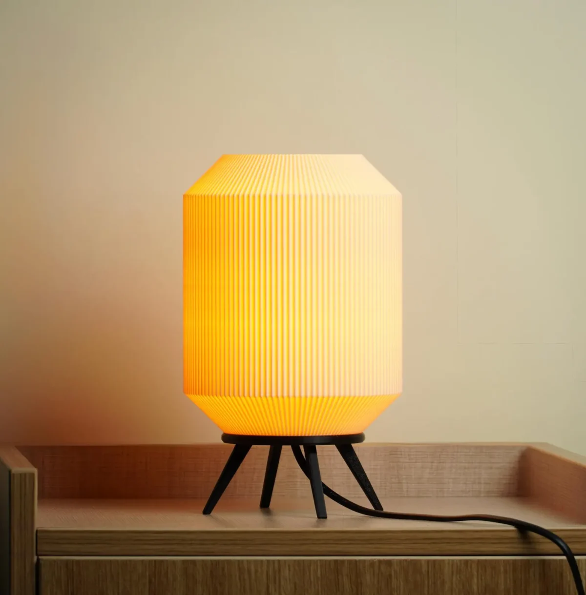 Eco-Friendly Ribbed Lamp Modern Minimalist Lighting for Home Decor