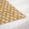 Mustard Yellow Indian Kantha Quilt – Bohemian Cotton Bedding Cover