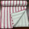 Handmade Pink Block Print Kantha Quilt in Soft Cotton