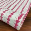 Pink Arrow Kantha Quilt Cotton Handmade Block Print Throw