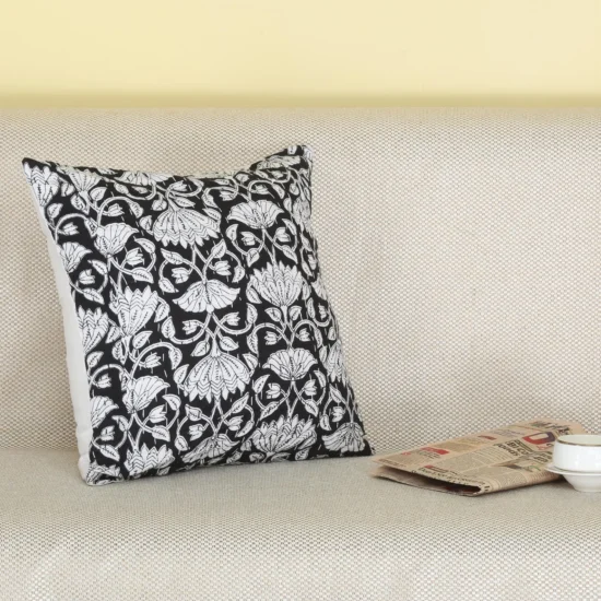 Handmade cushion cover Black and White