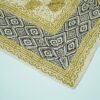 yellow Floral Kantha Quilt – Handmade Cotton Block Print omradecor