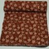 Rust Red Floral Kantha Quilt – Handmade Cotton Block Print