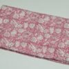 Pink Floral Block Print Kantha Quilt – Handmade Cotton Bedspread omradecor