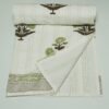 Handmade White Floral Block Print Kantha Quilt in Pure Cotton omradecor