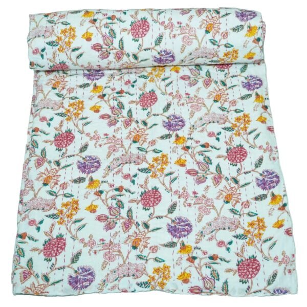 Colorful floral patterned fabric roll