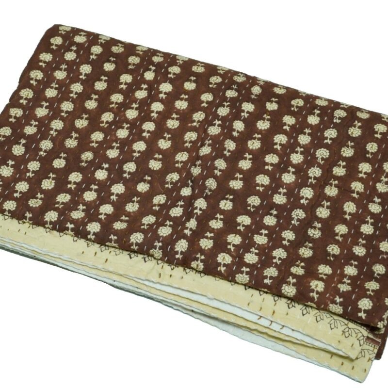 Folded fabric with floral pattern