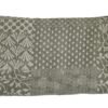 Grey Block Print Kantha Quilt Handmade Cotton