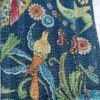 Handmade Blue Bird Floral Kantha Quilt Cotton Bedspread