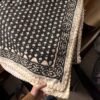 Vintage Black Floral Kantha Quilt Cotton Block Print Boho Bedspread Handmade Indian